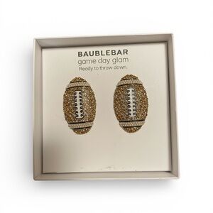 BaubleBar Glittering “Glam” Gold Football Earrings